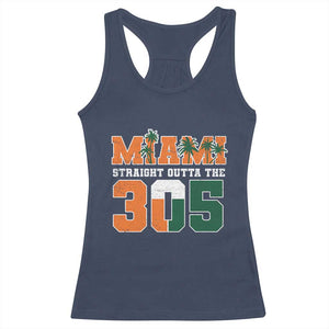 Straight Outta The 305 Miami Racerback Tank Top Area Code Florida Pride TS10 Navy Print Your Wear