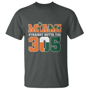 Straight Outta The 305 Miami T Shirt Area Code Florida Pride TS10 Dark Heather Print Your Wear
