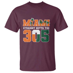 Straight Outta The 305 Miami T Shirt Area Code Florida Pride TS10 Maroon Print Your Wear