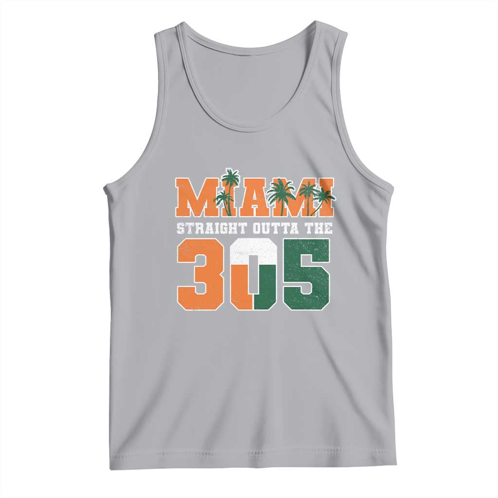 Straight Outta The 305 Miami Tank Top Area Code Florida Pride TS10 Athletic Heather Print Your Wear