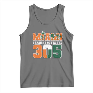 Straight Outta The 305 Miami Tank Top Area Code Florida Pride TS10 Black Heather Print Your Wear