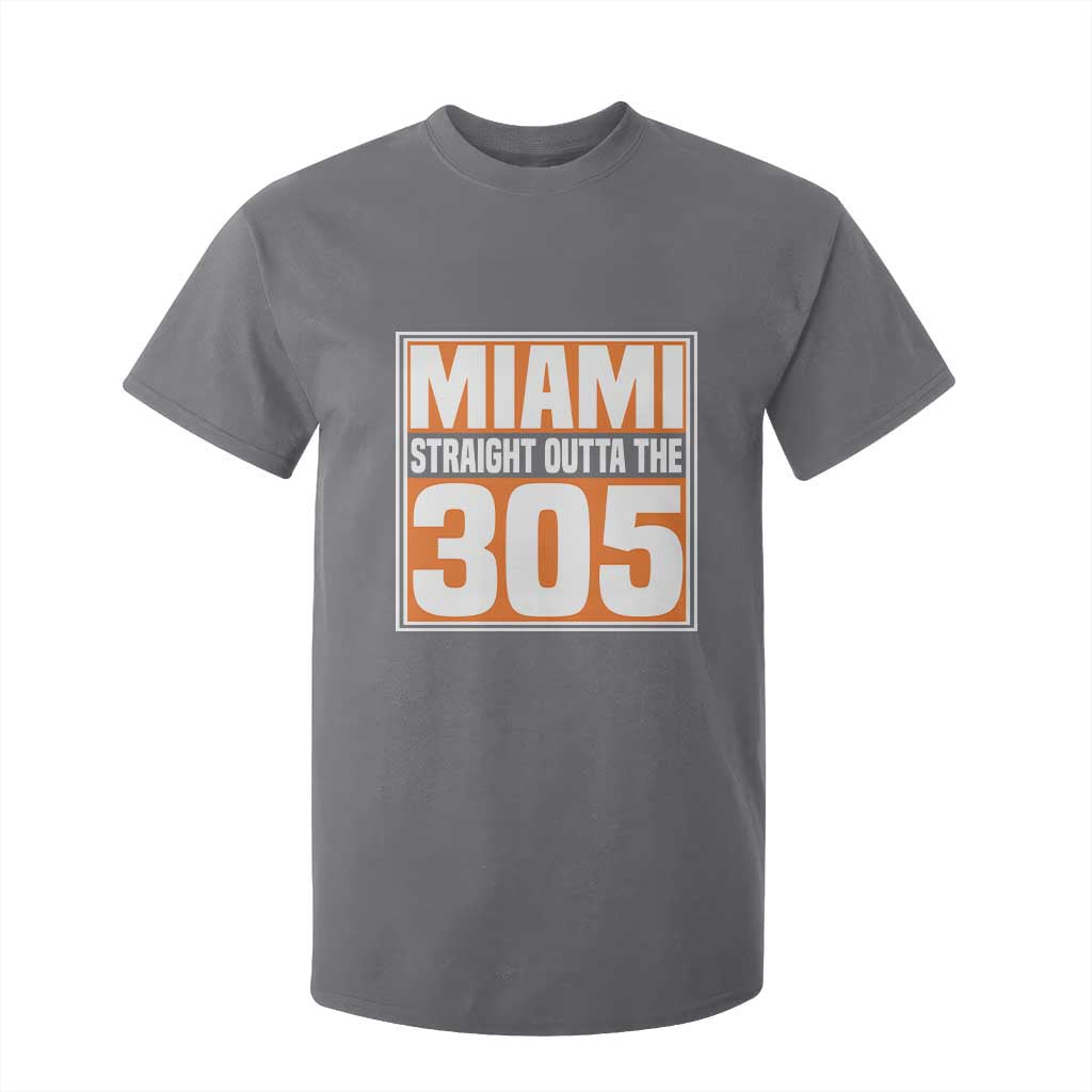 Miami T Shirt For Kid Straight Outta The 305 Area Code Florida Pride TS10 Charcoal Print Your Wear