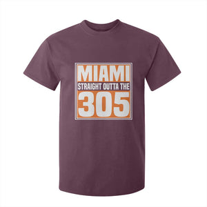 Miami T Shirt For Kid Straight Outta The 305 Area Code Florida Pride TS10 Maroon Print Your Wear