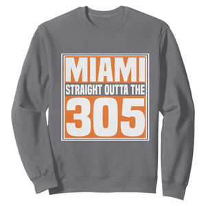 Miami Sweatshirt Straight Outta The 305 Area Code Florida Pride TS10 Charcoal Print Your Wear