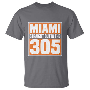 Miami T Shirt Straight Outta The 305 Area Code Florida Pride TS10 Charcoal Print Your Wear