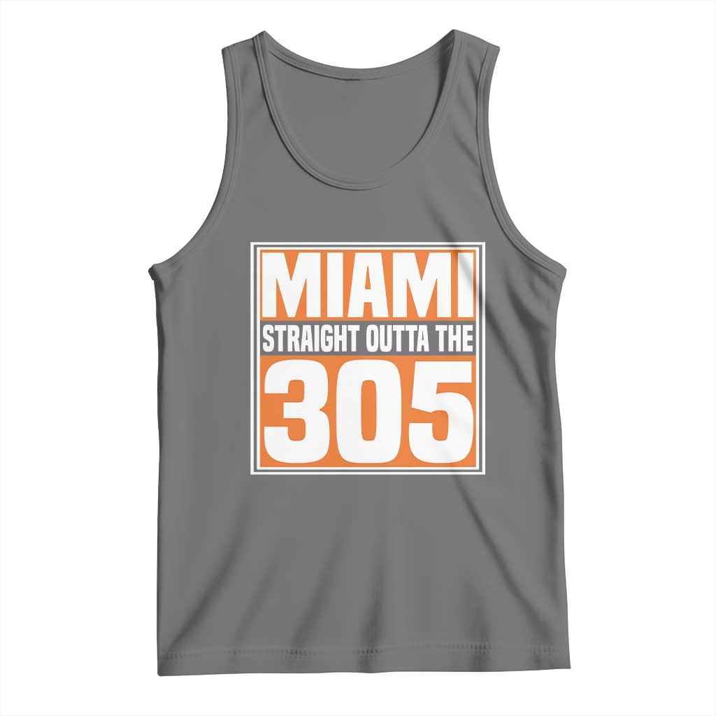 Miami Tank Top Straight Outta The 305 Area Code Florida Pride TS10 Black Heather Print Your Wear