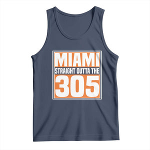 Miami Tank Top Straight Outta The 305 Area Code Florida Pride TS10 Navy Print Your Wear