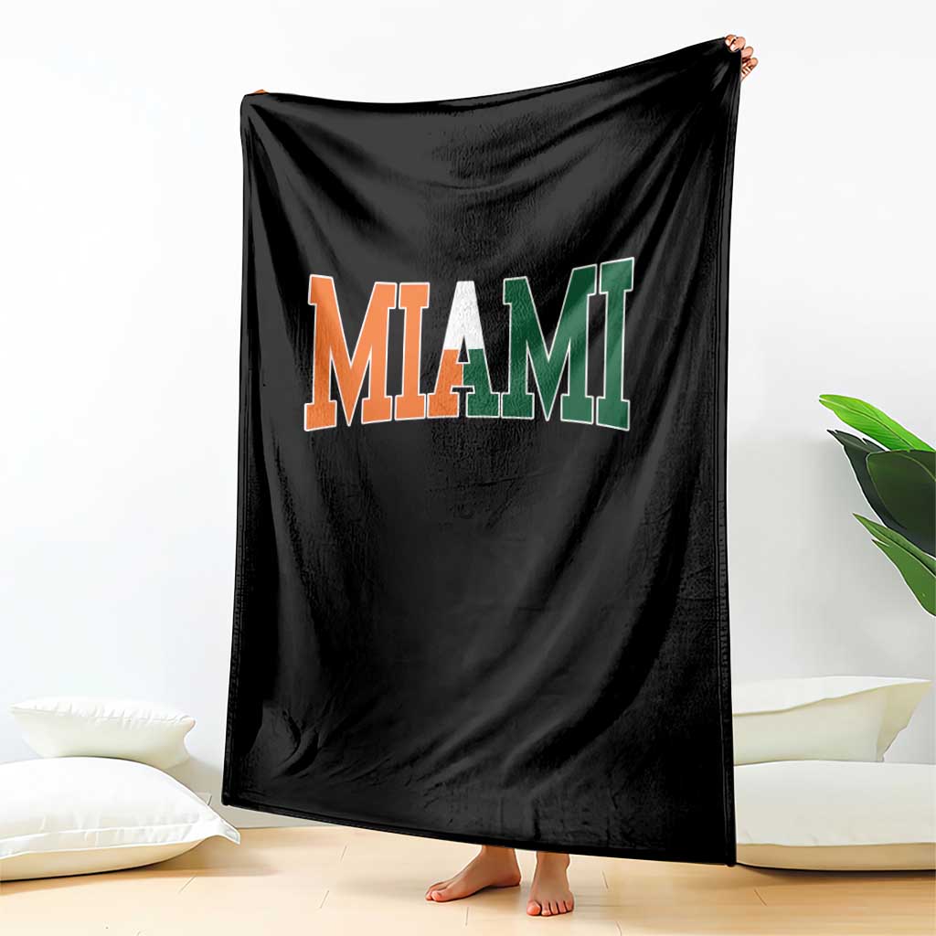 Retro Miami Throw Blanket Florida FL Vintage Classic Athletic Sports TS10 Print Your Wear