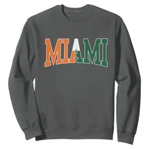 Retro Miami Sweatshirt Florida FL Vintage Classic Athletic Sports TS10 Dark Heather Print Your Wear