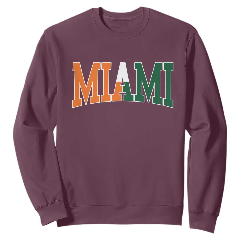 Retro Miami Sweatshirt Florida FL Vintage Classic Athletic Sports TS10 Maroon Print Your Wear