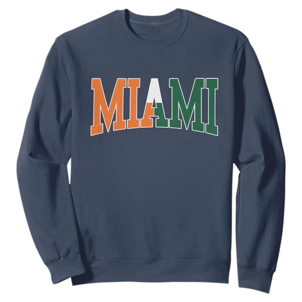 Retro Miami Sweatshirt Florida FL Vintage Classic Athletic Sports TS10 Navy Print Your Wear