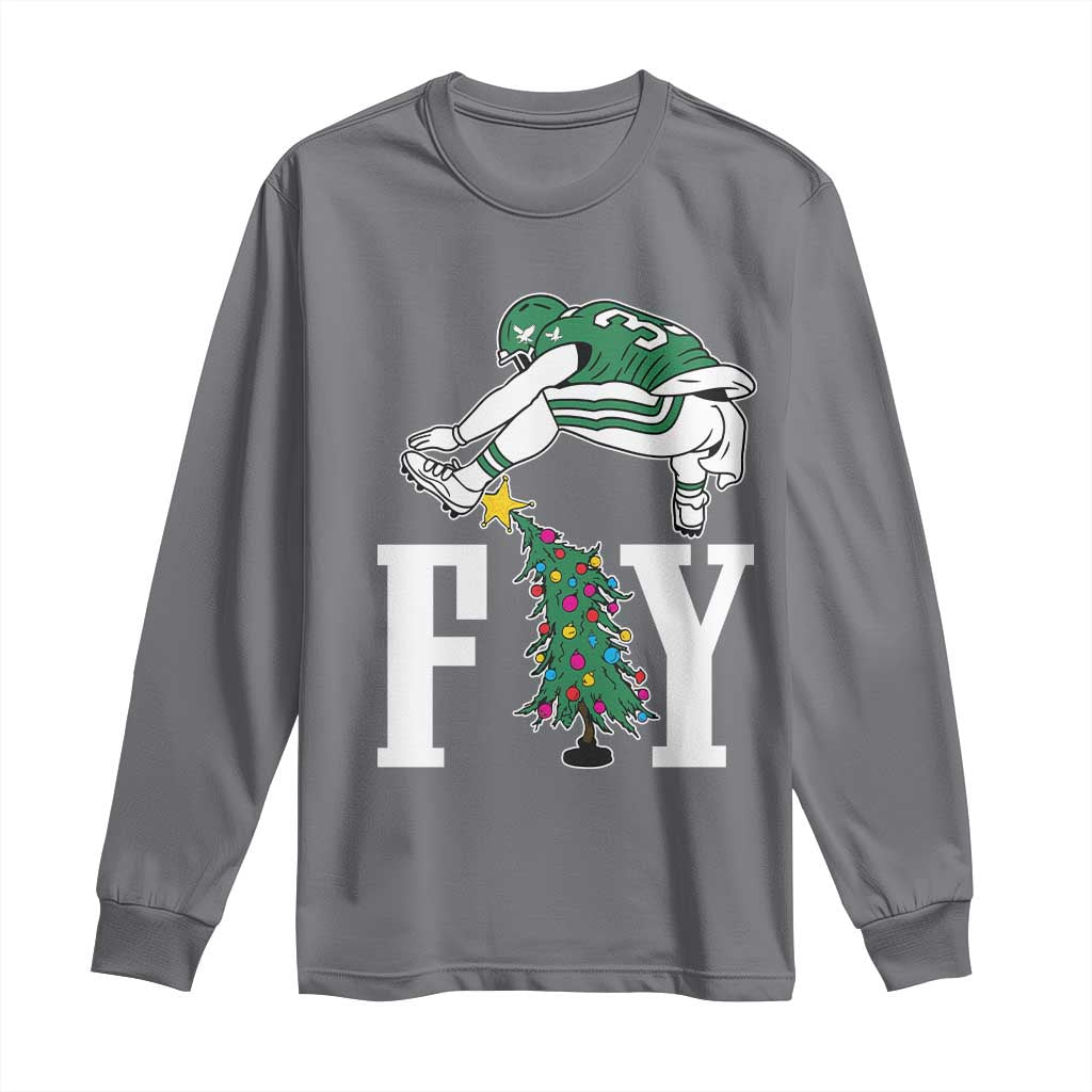 Christmas Philly Lover Long Sleeve Shirt Barkley Backwards Hurdle Xmas Tree TS10 Charcoal Print Your Wear