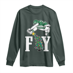 Christmas Philly Lover Long Sleeve Shirt Barkley Backwards Hurdle Xmas Tree TS10 Dark Forest Green Print Your Wear
