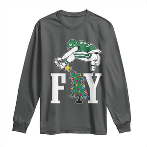 Christmas Philly Lover Long Sleeve Shirt Barkley Backwards Hurdle Xmas Tree TS10 Dark Heather Print Your Wear