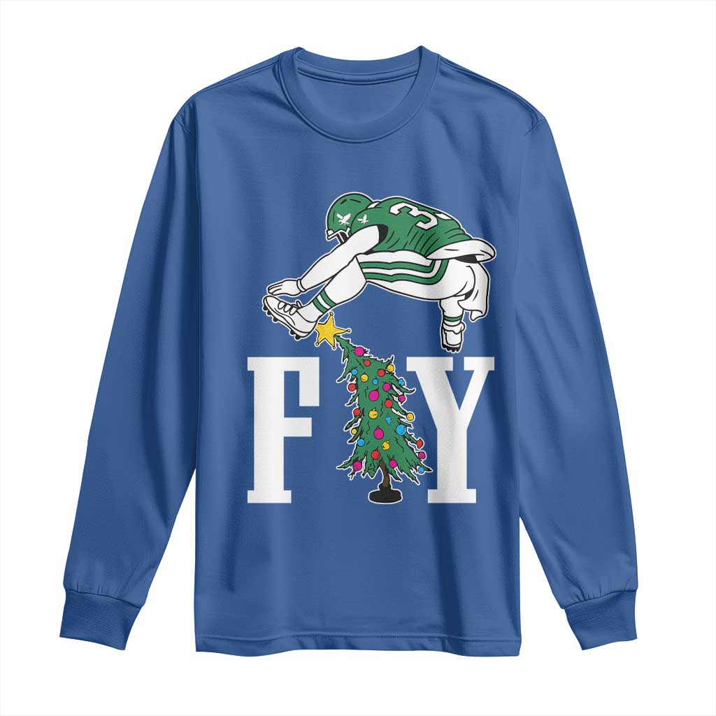 Christmas Philly Lover Long Sleeve Shirt Barkley Backwards Hurdle Xmas Tree TS10 Royal Blue Print Your Wear