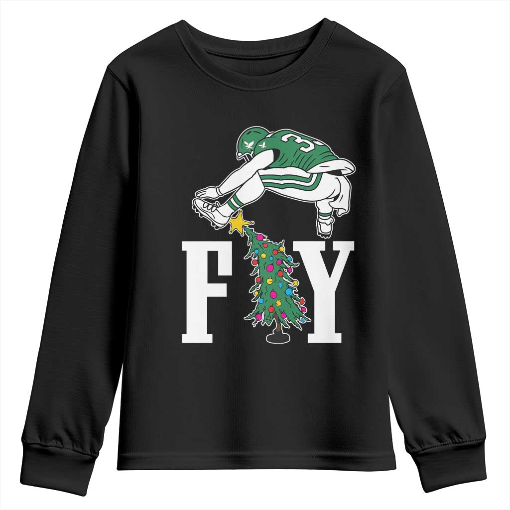 Christmas Philly Lover Youth Sweatshirt Barkley Backwards Hurdle Xmas Tree TS10 Black Print Your Wear