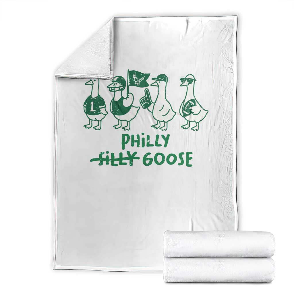 Philly Goose Throw Blanket Funny PFE Football Fan Gear Silly Gooses TS10 White Print Your Wear