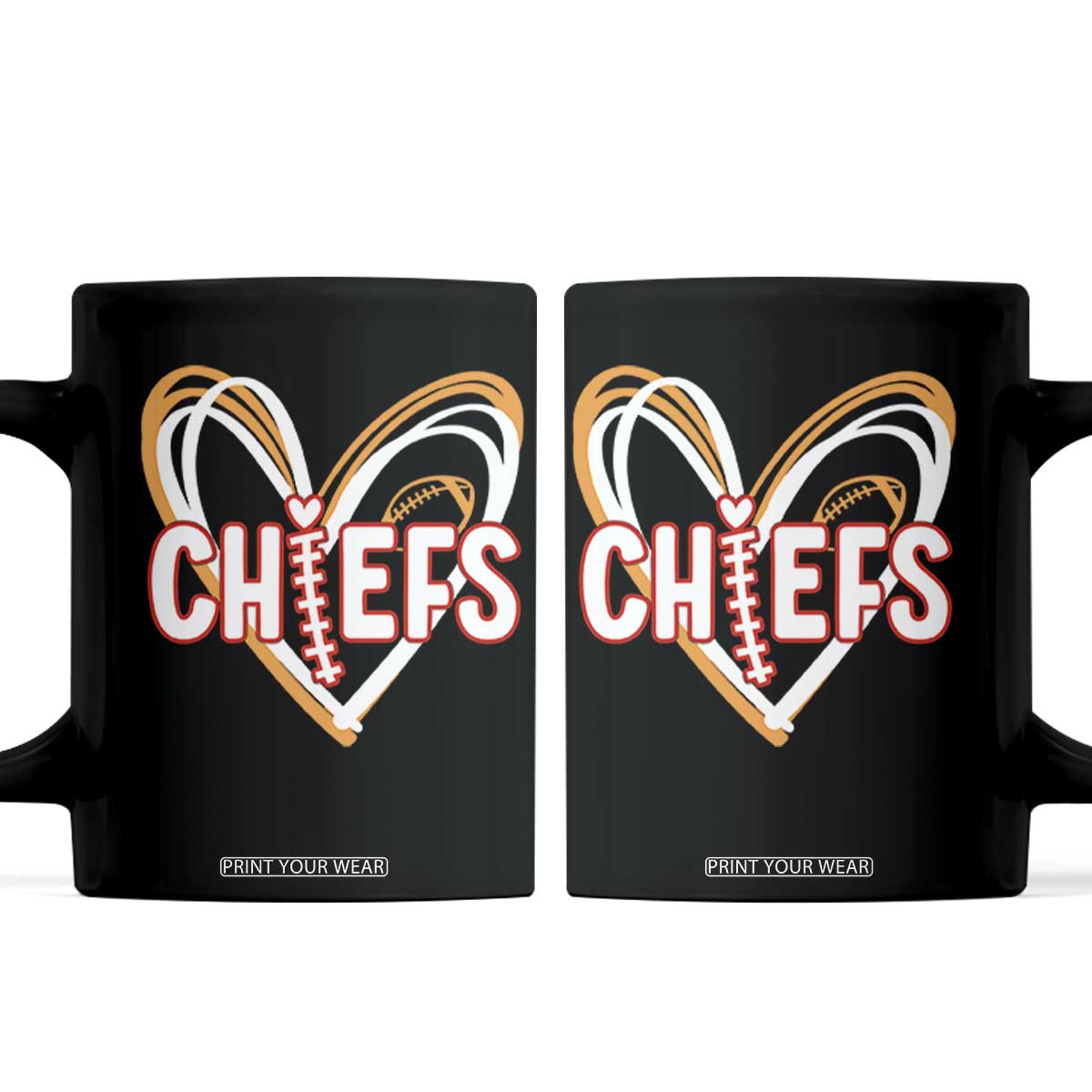 KC Game Day Coffee Mug Retro Sports Fan Football Team Heart Graphic TS10 Black Print Your Wear