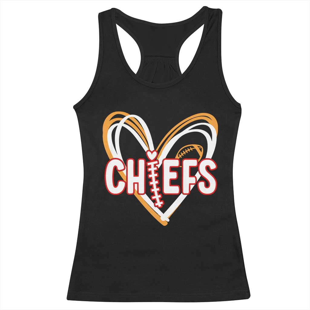 KC Game Day Racerback Tank Top Retro Sports Fan Football Team Heart Graphic TS10 Black Print Your Wear
