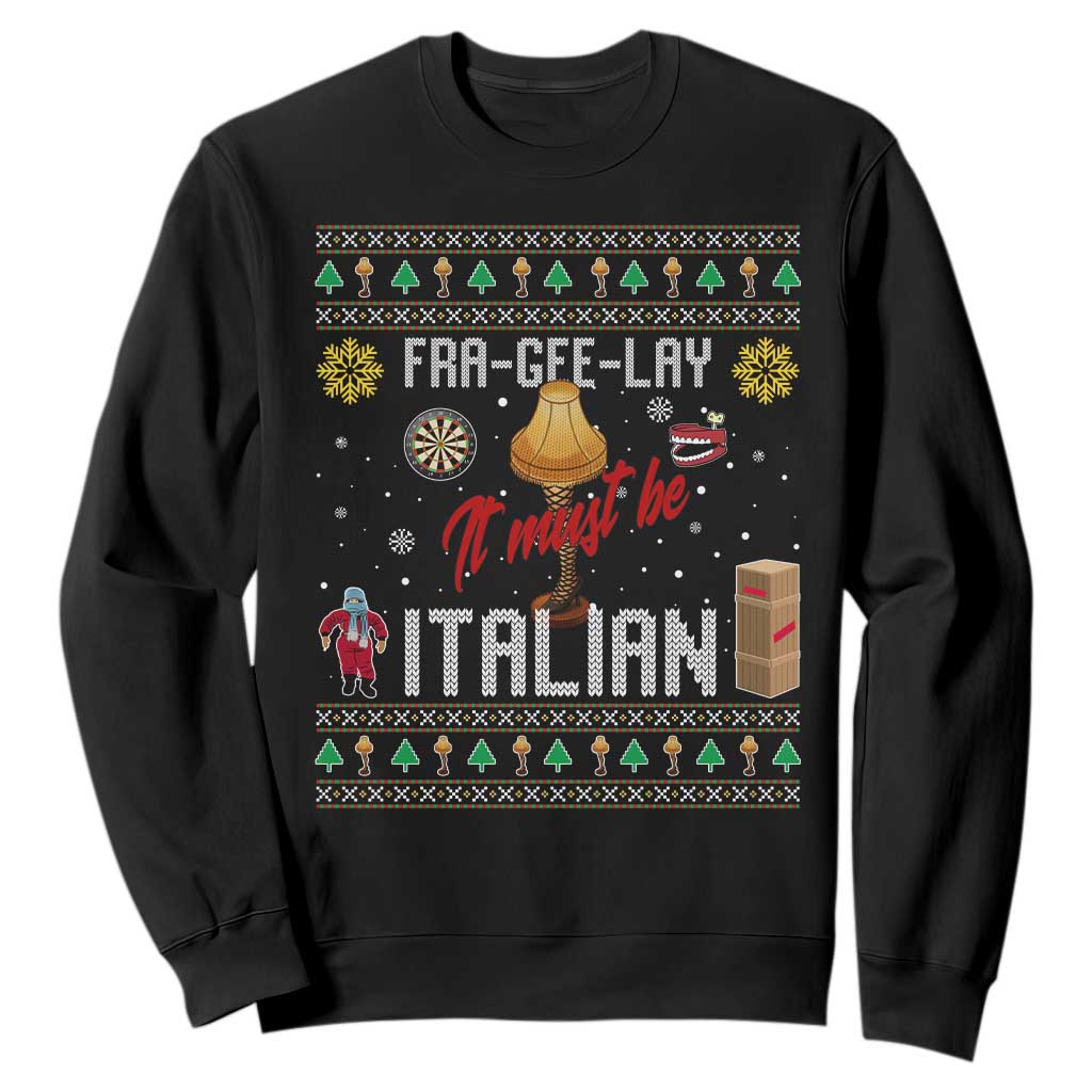 Leg Lamp Christmas Sweatshirt Funny Ugly Xmas Fra Gee Lay TS10 Black Print Your Wear