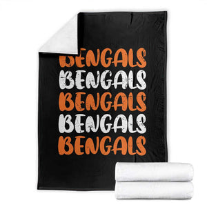 Vintage Bengal Throw Blanket Retro Novelty 90s Style TS10 Black Print Your Wear