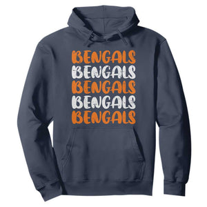Vintage Bengal Hoodie Retro Novelty 90s Style TS10 Navy Print Your Wear
