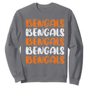 Vintage Bengal Sweatshirt Retro Novelty 90s Style TS10 Charcoal Print Your Wear