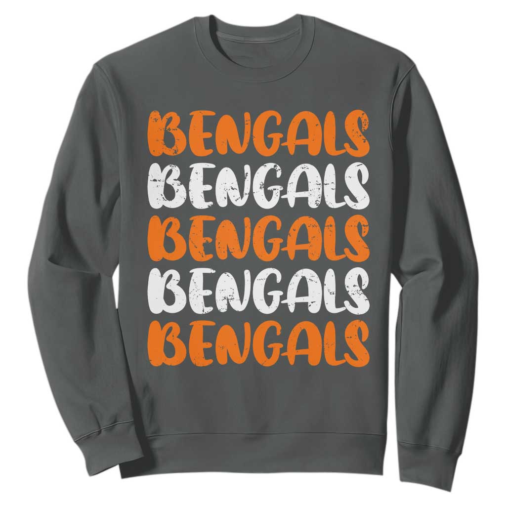 Vintage Bengal Sweatshirt Retro Novelty 90s Style TS10 Dark Heather Print Your Wear