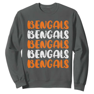 Vintage Bengal Sweatshirt Retro Novelty 90s Style TS10 Dark Heather Print Your Wear