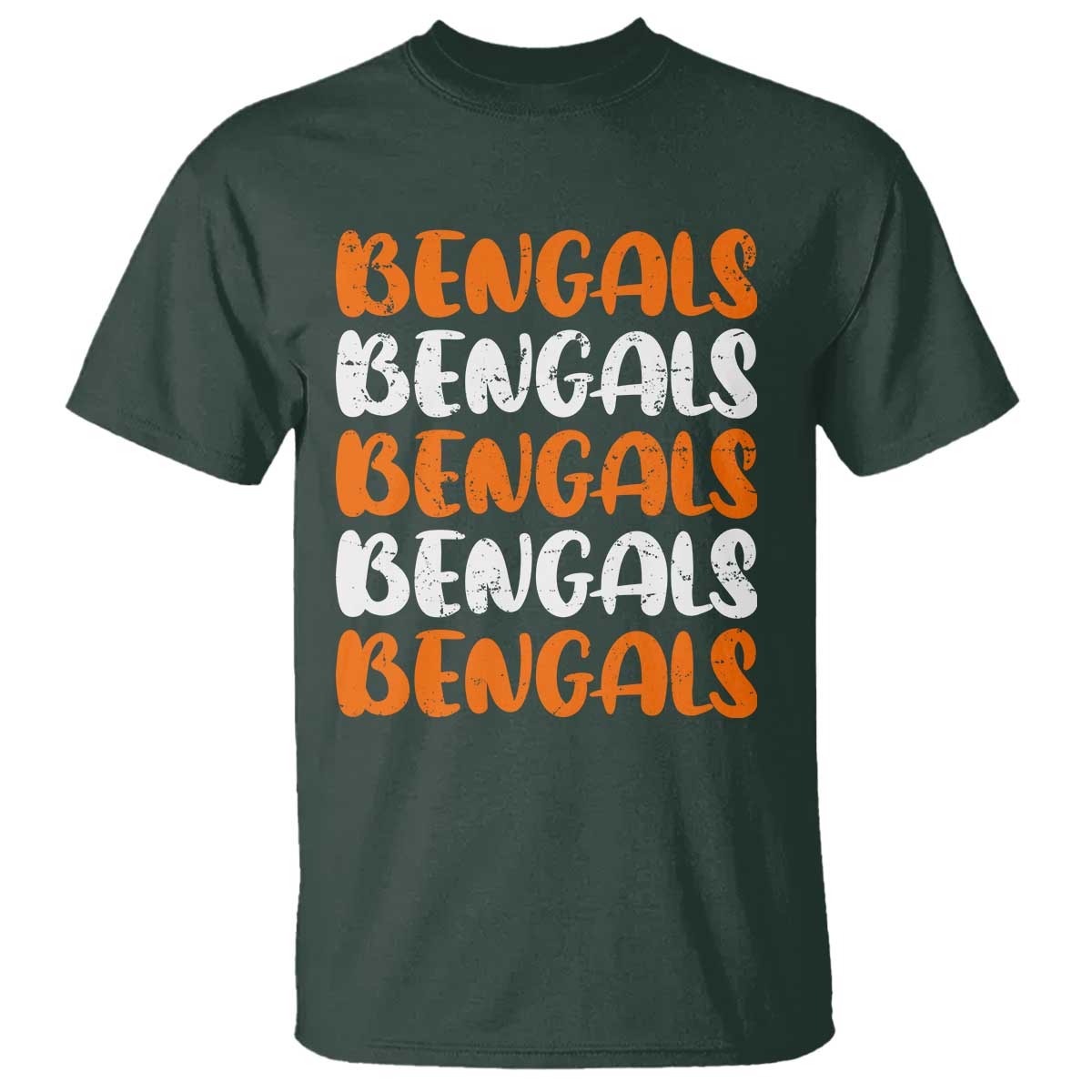 Vintage Bengal T Shirt Retro Novelty 90s Style TS10 Dark Forest Green Print Your Wear