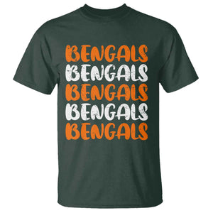 Vintage Bengal T Shirt Retro Novelty 90s Style TS10 Dark Forest Green Print Your Wear