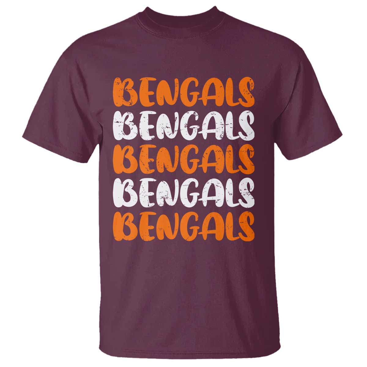 Vintage Bengal T Shirt Retro Novelty 90s Style TS10 Maroon Print Your Wear