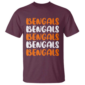 Vintage Bengal T Shirt Retro Novelty 90s Style TS10 Maroon Print Your Wear