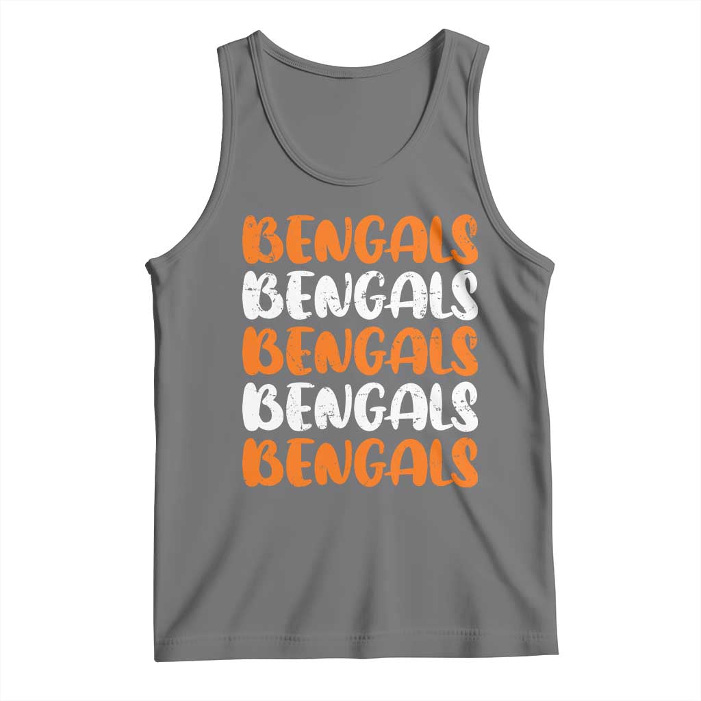 Vintage Bengal Tank Top Retro Novelty 90s Style TS10 Black Heather Print Your Wear