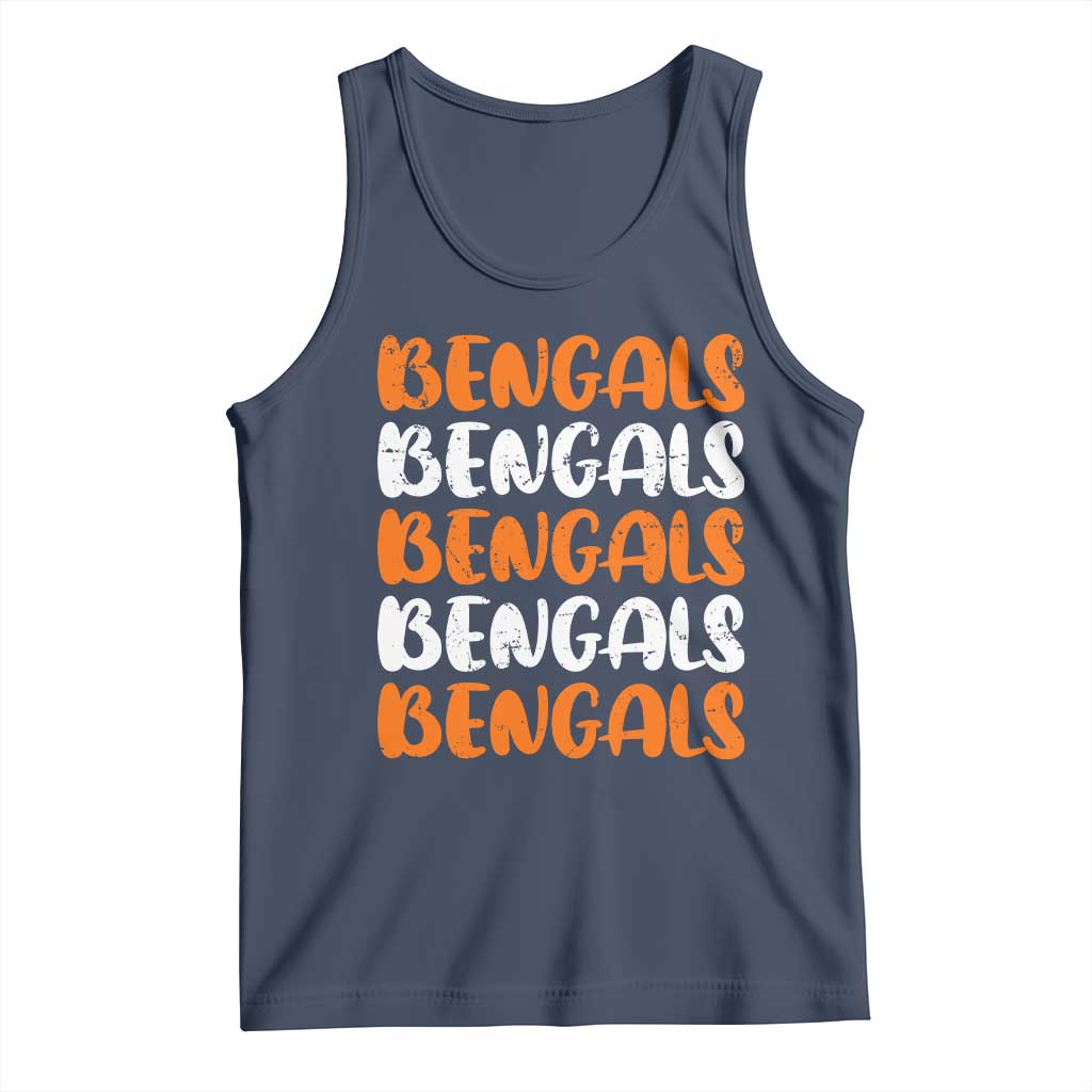 Vintage Bengal Tank Top Retro Novelty 90s Style TS10 Navy Print Your Wear