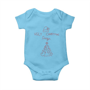 Funny Christmas Baby Onesie Ugly Tree Hand Drawn TS10 Sky Print Your Wear