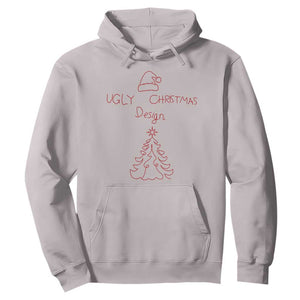 Funny Christmas Hoodie Ugly Tree Hand Drawn TS10 Ice Gray Print Your Wear