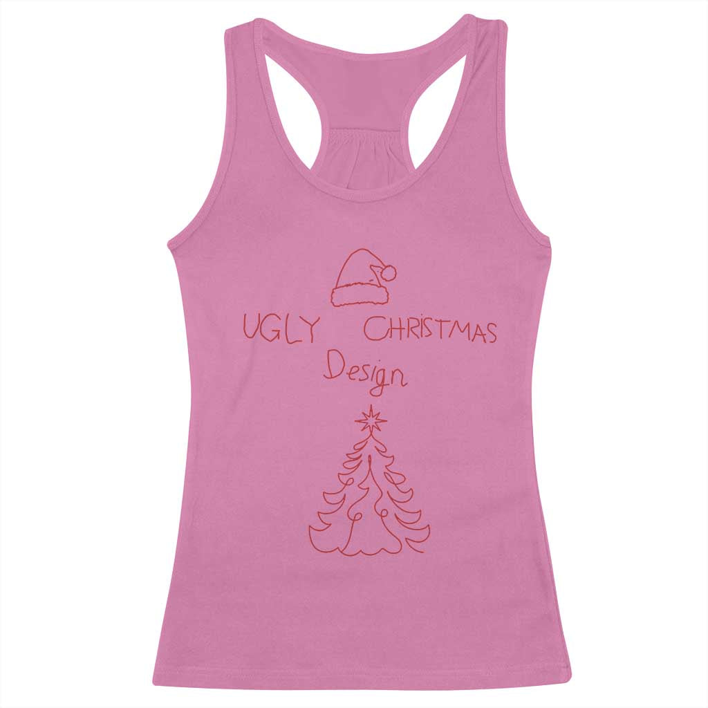 Funny Christmas Racerback Tank Top Ugly Tree Hand Drawn TS10 Azalea Print Your Wear