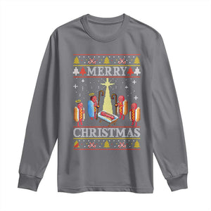 Funny Christmas Long Sleeve Shirt Merry Glizzmas Ugly Xmas TS10 Charcoal Print Your Wear