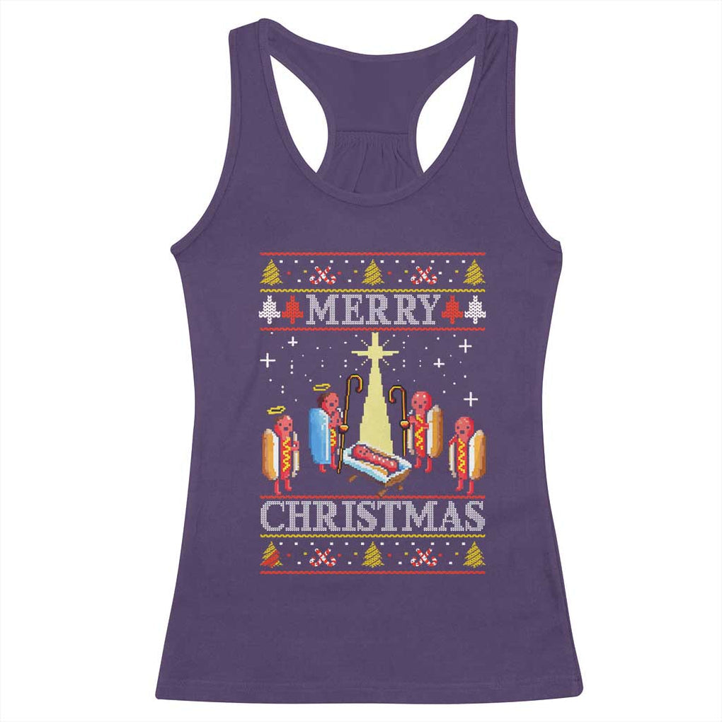 Funny Christmas Racerback Tank Top Merry Glizzmas Ugly Xmas TS10 Purple Print Your Wear