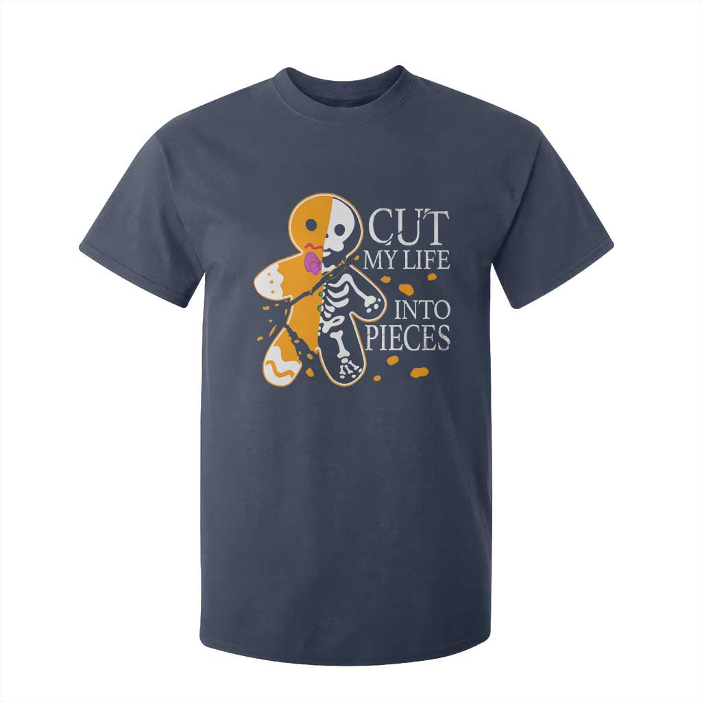 Gingerbread Christmas T Shirt For Kid Cut My Life Into Pieces Goth Black Aesthetics TS10 Navy Print Your Wear