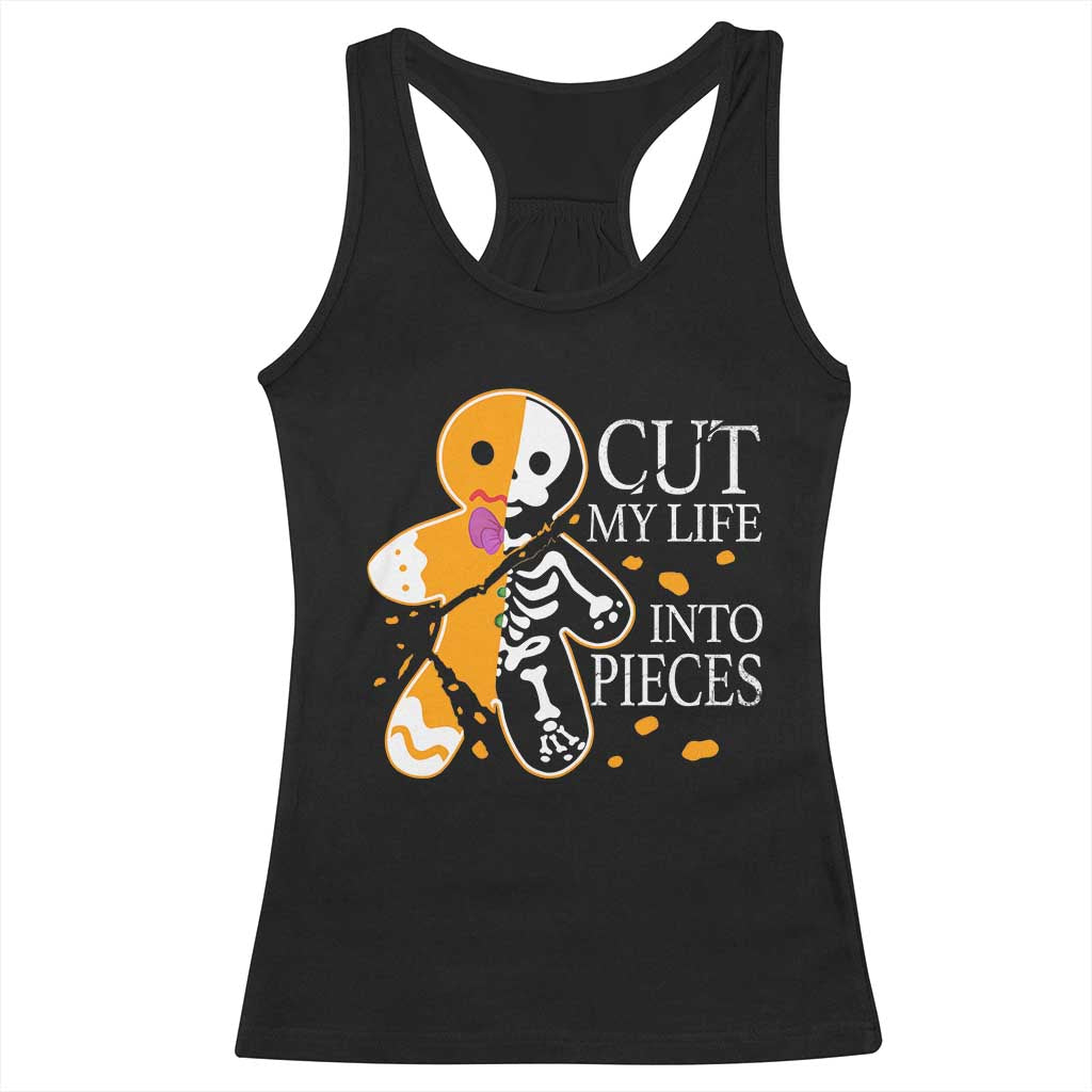 Gingerbread Christmas Racerback Tank Top Cut My Life Into Pieces Goth Black Aesthetics TS10 Black Print Your Wear