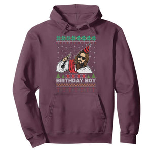 Crhistmas Birthday Boy Jesus Ugly Christmas Hoodie TS10 Maroon Print Your Wear