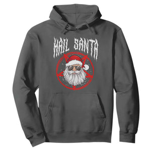 Hail Santa Christmas Hoodie Goth Christmas Horror Lover Gift TS10 Dark Heather Print Your Wear