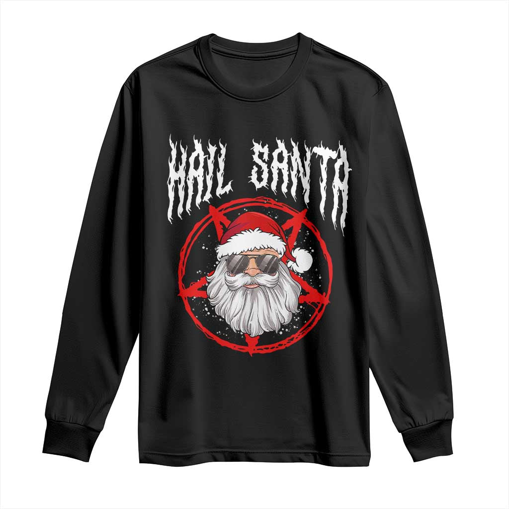 Hail Santa Christmas Long Sleeve Shirt Goth Christmas Horror Lover Gift TS10 Black Print Your Wear