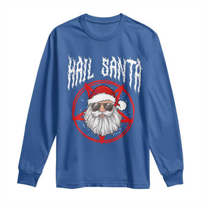 Hail Santa Christmas Long Sleeve Shirt Goth Christmas Horror Lover Gift TS10 Royal Blue Print Your Wear