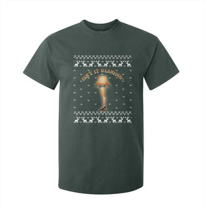 Funny Christmas Movie T Shirt For Kid Glorious Leg Lamp Ugly Gift TS10 Dark Forest Green Print Your Wear