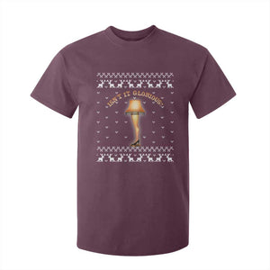 Funny Christmas Movie T Shirt For Kid Glorious Leg Lamp Ugly Gift TS10 Maroon Print Your Wear