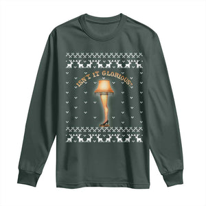 Funny Christmas Movie Long Sleeve Shirt Glorious Leg Lamp Ugly Gift TS10 Dark Forest Green Print Your Wear