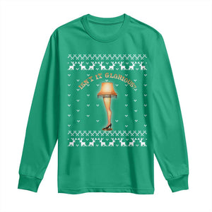 Funny Christmas Movie Long Sleeve Shirt Glorious Leg Lamp Ugly Gift TS10 Irish Green Print Your Wear